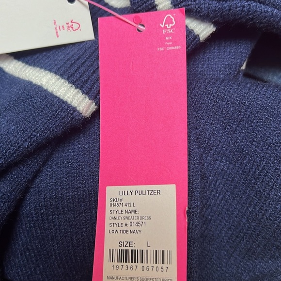 Lilly Pulitzer Danley sweater dress large NWT low tide navy - Picture 5 of 10
